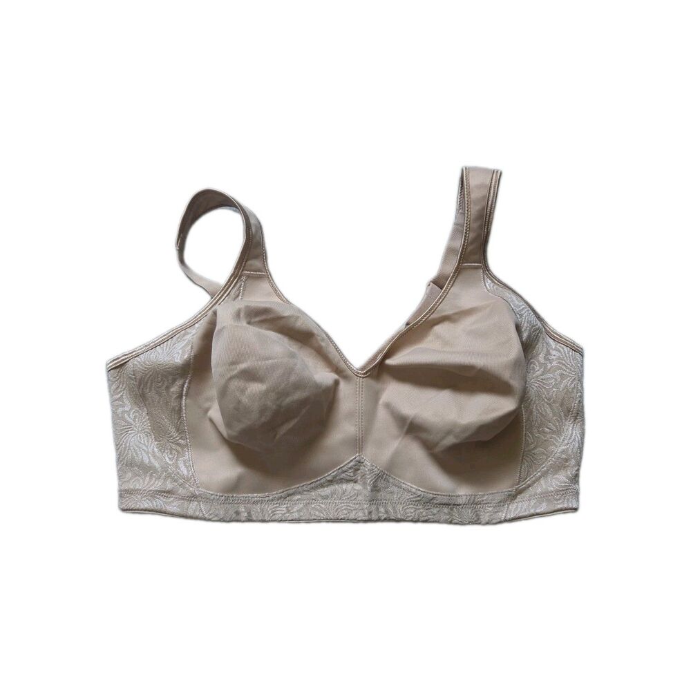 Playtex 18 hour Nude Wireless Full Coverage Support Bra Size 42D EUC